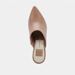 DOLCEVITA AYDIN MULES CAFE LEATHER HEELS