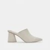 DOLCEVITA AYDIN MULES IVORY LEATHER HEELS