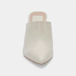 DOLCEVITA AYDIN MULES IVORY LEATHER HEELS