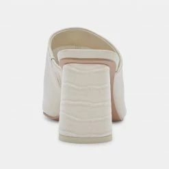 DOLCEVITA AYDIN MULES IVORY LEATHER HEELS