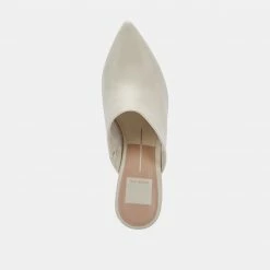 DOLCEVITA AYDIN MULES IVORY LEATHER HEELS