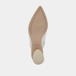 DOLCEVITA AYDIN MULES IVORY LEATHER HEELS