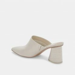DOLCEVITA AYDIN MULES IVORY LEATHER HEELS