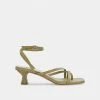 DOLCEVITA BAYLOR HEELS GREEN LEATHER SANDALS