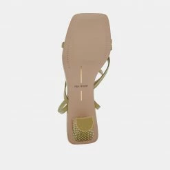 DOLCEVITA BAYLOR HEELS GREEN LEATHER SANDALS