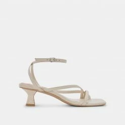 DOLCEVITA SANDALS BAYLOR HEELS IVORY LEATHER