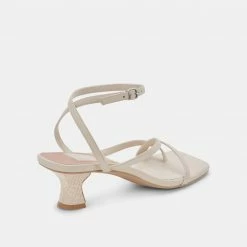 DOLCEVITA SANDALS BAYLOR HEELS IVORY LEATHER
