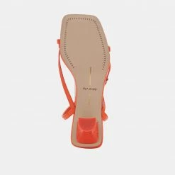 DOLCEVITA SANDALS BAYLOR HEELS RED ORANGE LEATHER