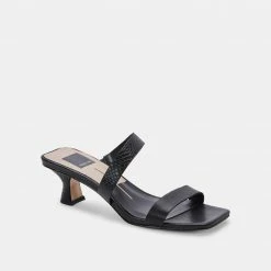 DOLCEVITA SANDALS BERTIE HEELS BLACK LEATHER