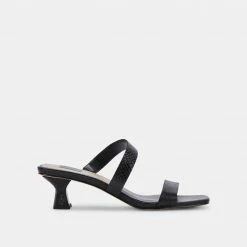 DOLCEVITA SANDALS BERTIE HEELS BLACK LEATHER