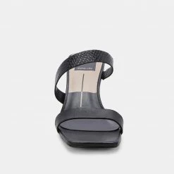 DOLCEVITA SANDALS BERTIE HEELS BLACK LEATHER