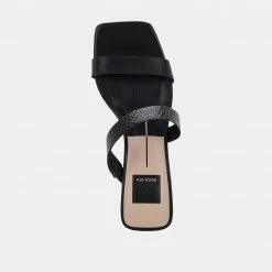 DOLCEVITA SANDALS BERTIE HEELS BLACK LEATHER