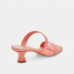 DOLCEVITA SANDALS BERTIE HEELS CORAL PATENT STELLA