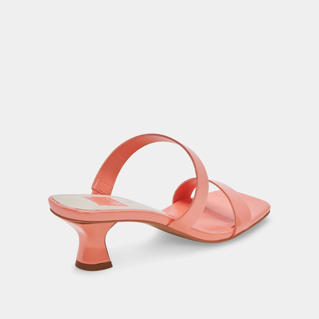 DOLCEVITA SANDALS BERTIE HEELS CORAL PATENT STELLA
