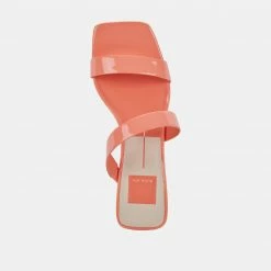 DOLCEVITA SANDALS BERTIE HEELS CORAL PATENT STELLA