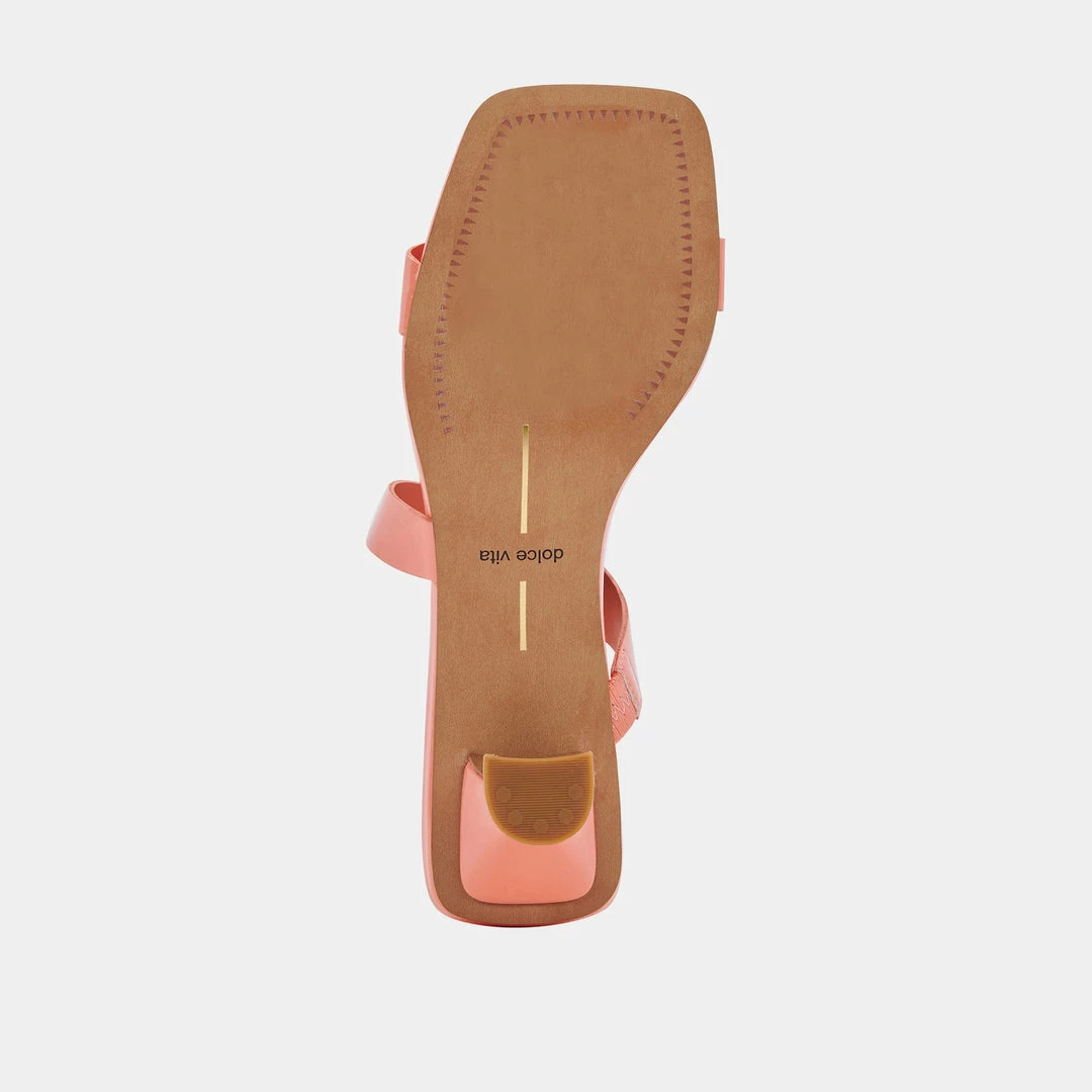 DOLCEVITA SANDALS BERTIE HEELS CORAL PATENT STELLA