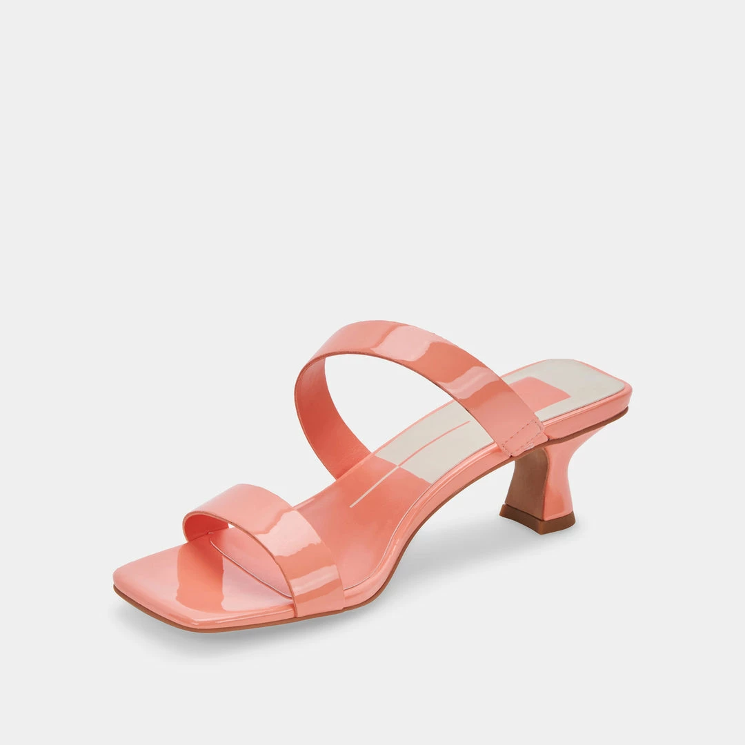 DOLCEVITA SANDALS BERTIE HEELS CORAL PATENT STELLA