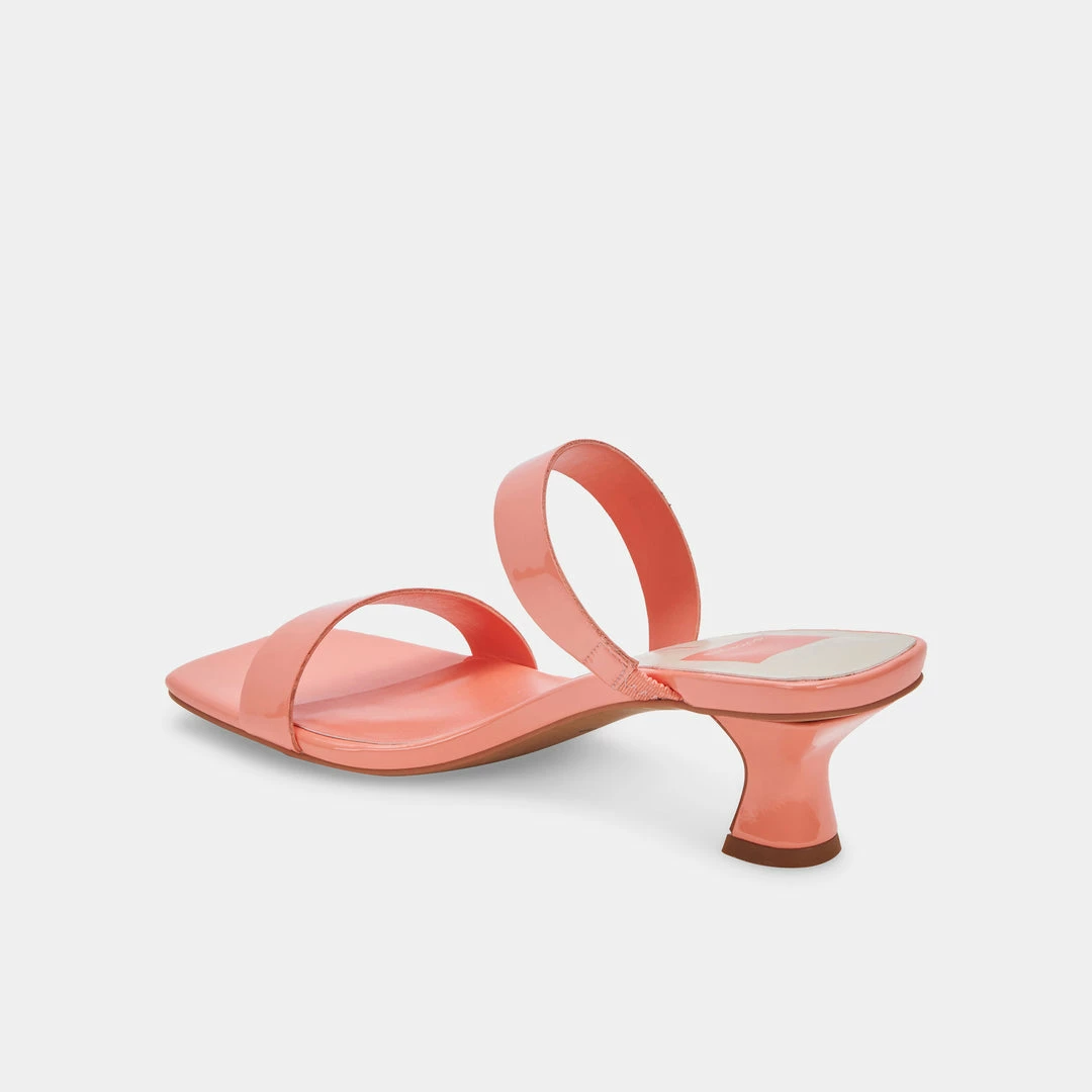 DOLCEVITA SANDALS BERTIE HEELS CORAL PATENT STELLA
