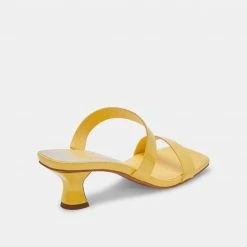 DOLCEVITA SANDALS BERTIE HEELS YELLOW PATENT STELLA