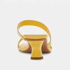 DOLCEVITA SANDALS BERTIE HEELS YELLOW PATENT STELLA