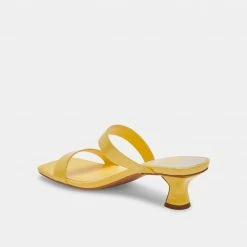 DOLCEVITA SANDALS BERTIE HEELS YELLOW PATENT STELLA