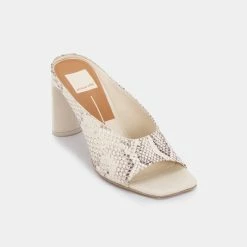 DOLCEVITA DESI HEELS BONE SNAKE PRINT LEATHER