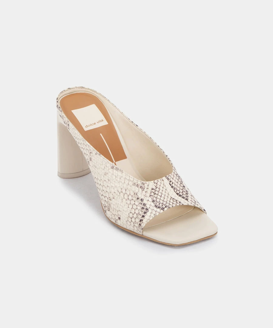 DOLCEVITA DESI HEELS BONE SNAKE PRINT LEATHER