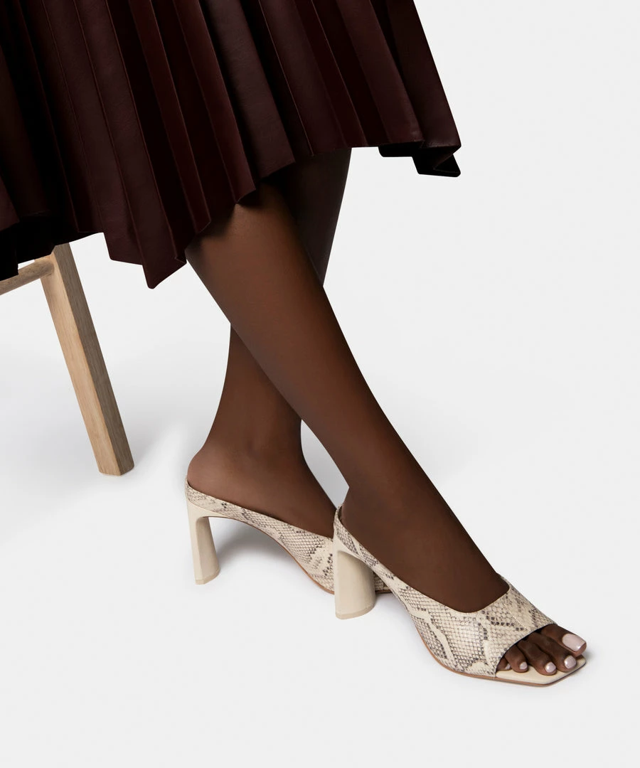 DOLCEVITA DESI HEELS BONE SNAKE PRINT LEATHER