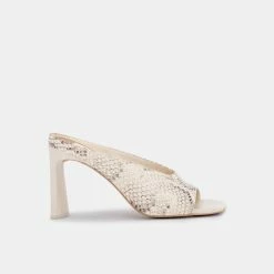 DOLCEVITA DESI HEELS BONE SNAKE PRINT LEATHER