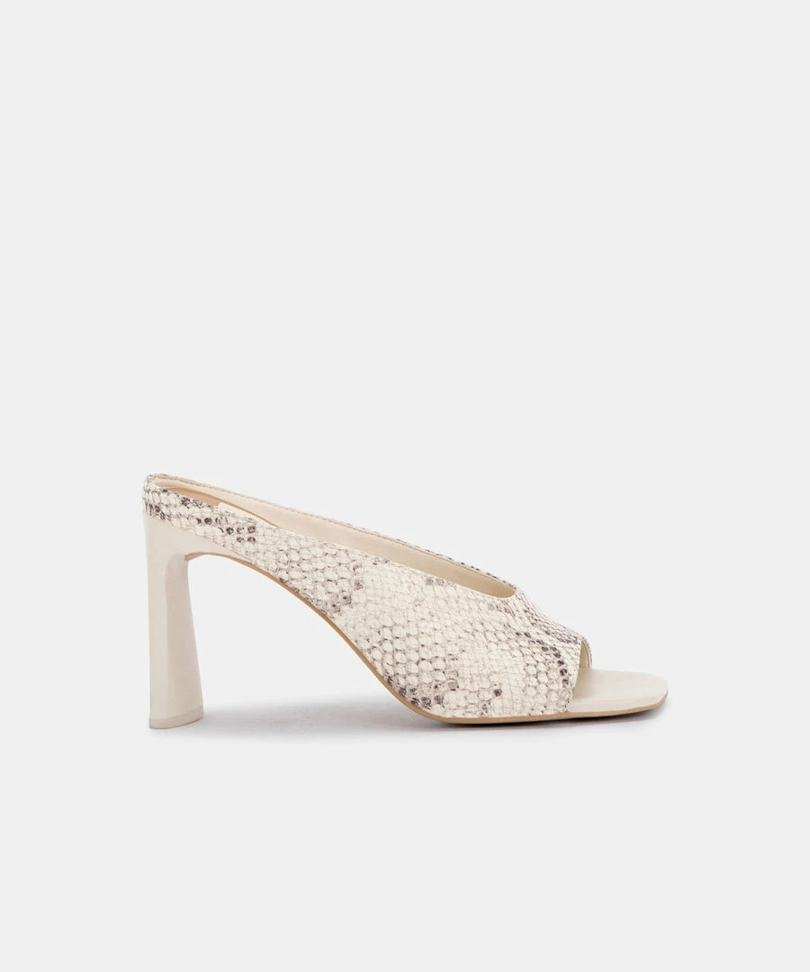 DOLCEVITA DESI HEELS BONE SNAKE PRINT LEATHER