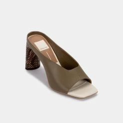 DOLCEVITA DESI HEELS OLIVE LEATHER
