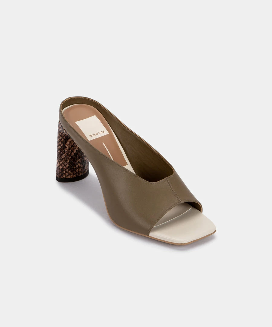 DOLCEVITA DESI HEELS OLIVE LEATHER