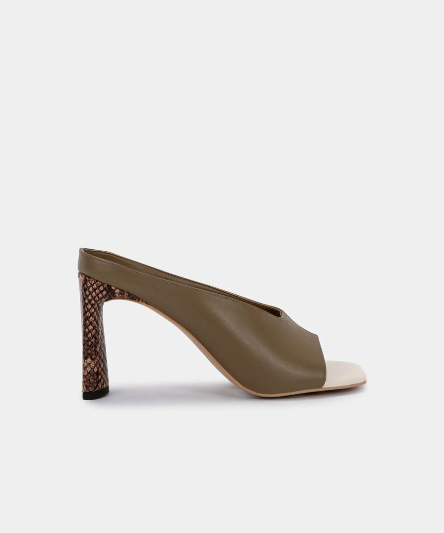 DOLCEVITA DESI HEELS OLIVE LEATHER