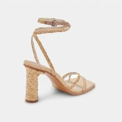 DOLCEVITA DEVIN HEELS LT NATURAL RAFFIA