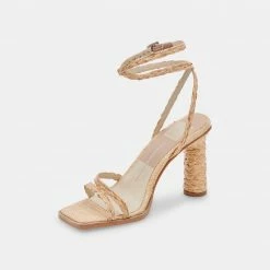 DOLCEVITA DEVIN HEELS LT NATURAL RAFFIA