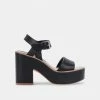 DOLCEVITA ELLY HEELS BLACK LEATHER SANDALS