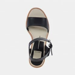 DOLCEVITA ELLY HEELS BLACK LEATHER SANDALS