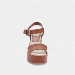 DOLCEVITA SANDALS ELLY HEELS DK BROWN LEATHER