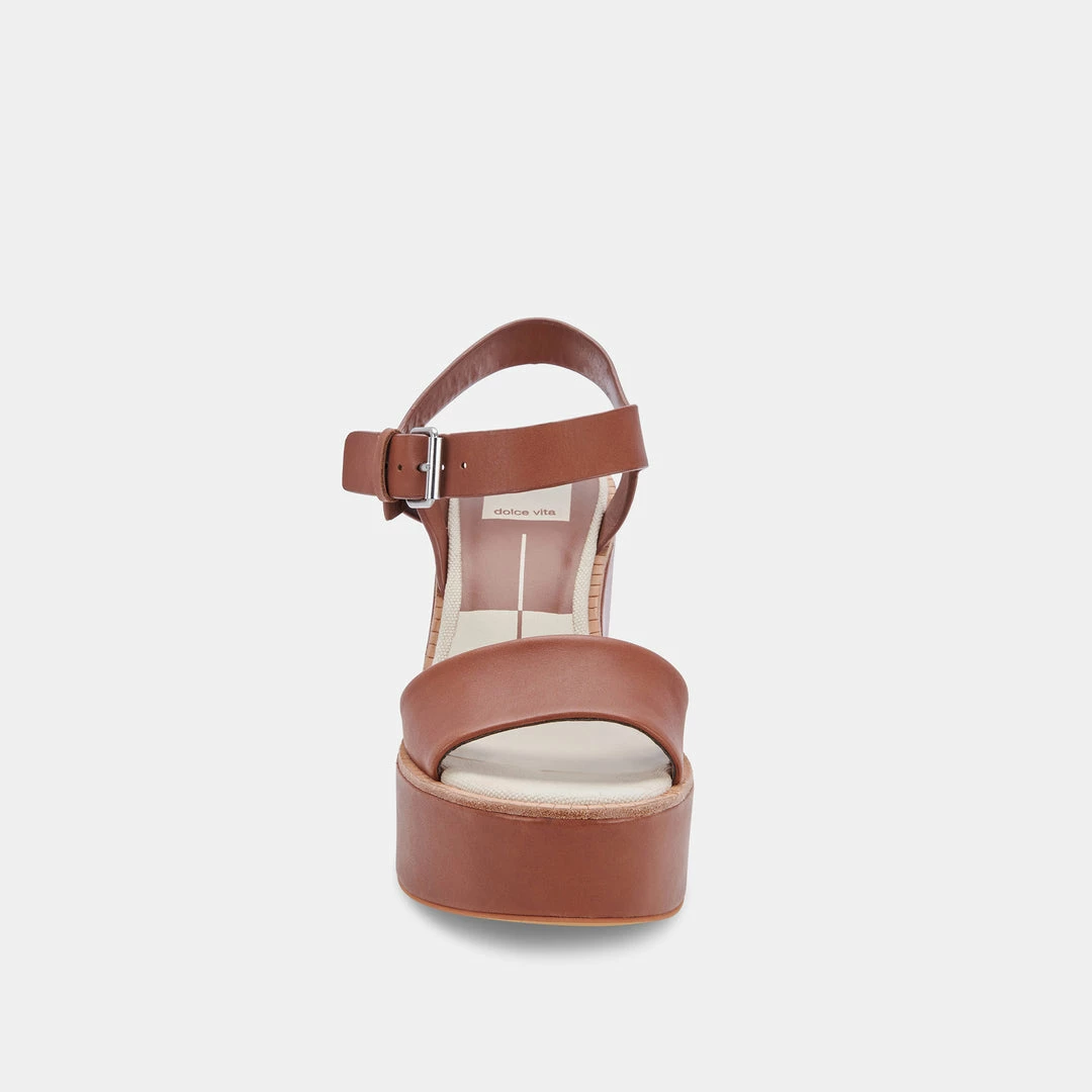 DOLCEVITA SANDALS ELLY HEELS DK BROWN LEATHER