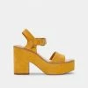 DOLCEVITA ELLY HEELS HONEY SUEDE SANDALS