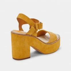 DOLCEVITA ELLY HEELS HONEY SUEDE SANDALS