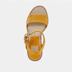 DOLCEVITA ELLY HEELS HONEY SUEDE SANDALS