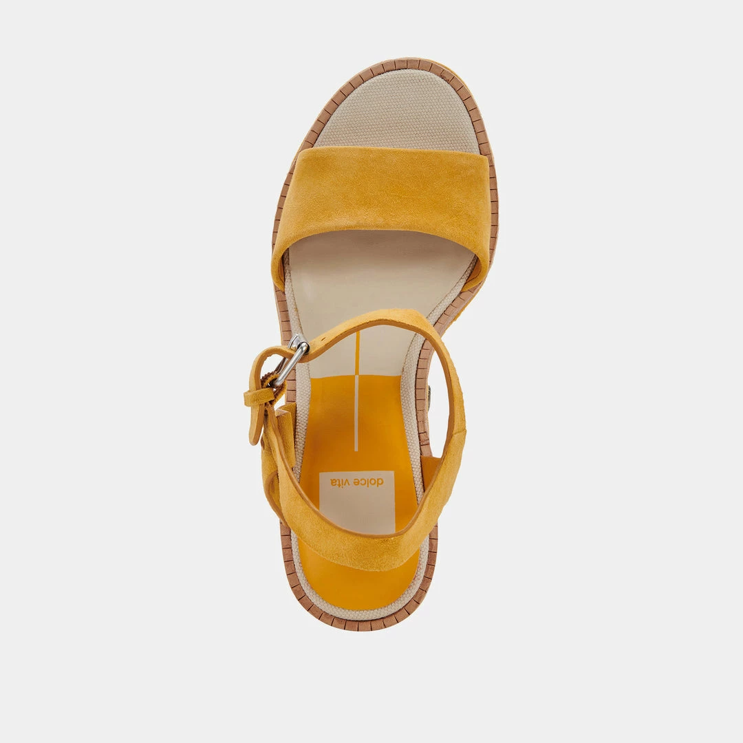 DOLCEVITA ELLY HEELS HONEY SUEDE SANDALS