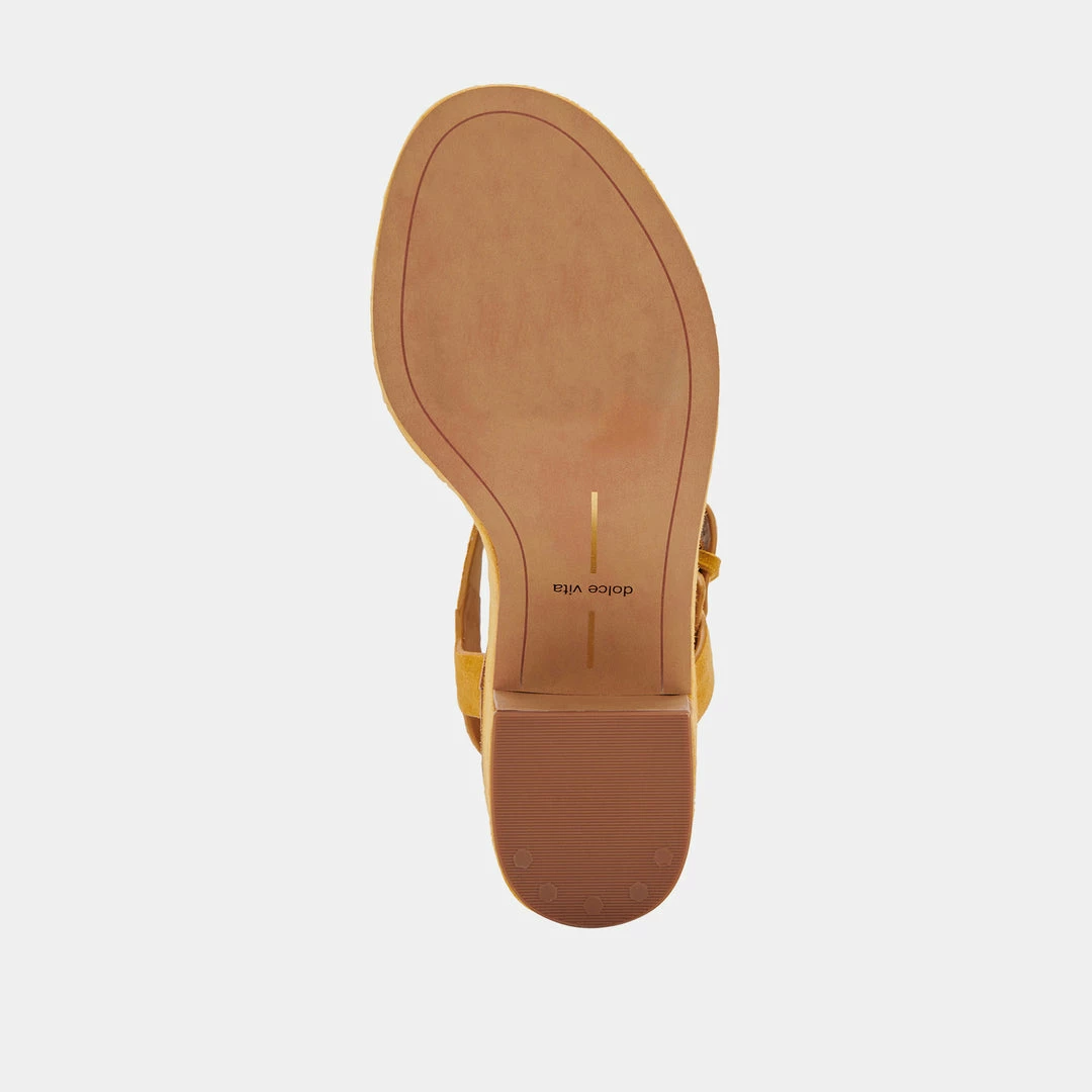 DOLCEVITA ELLY HEELS HONEY SUEDE SANDALS