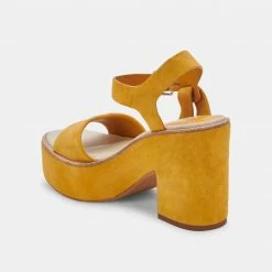 DOLCEVITA ELLY HEELS HONEY SUEDE SANDALS