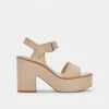 DOLCEVITA ELLY HEELS VANILLA LEATHER SANDALS