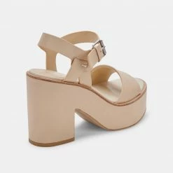 DOLCEVITA ELLY HEELS VANILLA LEATHER SANDALS