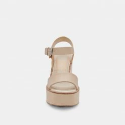 DOLCEVITA ELLY HEELS VANILLA LEATHER SANDALS