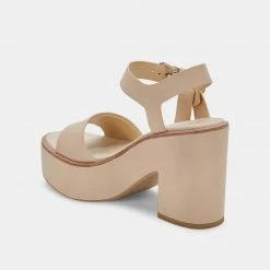 DOLCEVITA ELLY HEELS VANILLA LEATHER SANDALS
