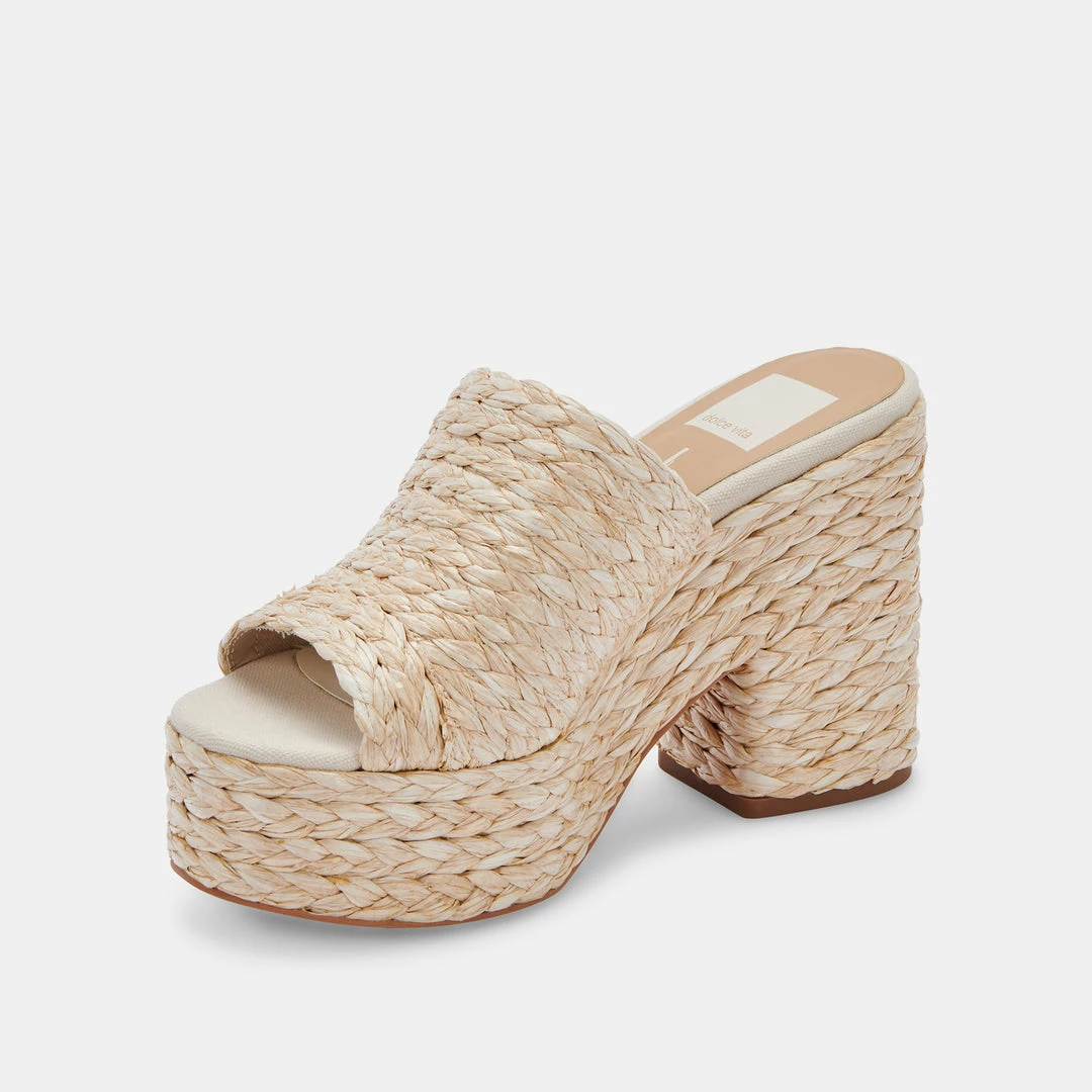 DOLCEVITA ELORA HEELS LT NATURAL RAFFIA